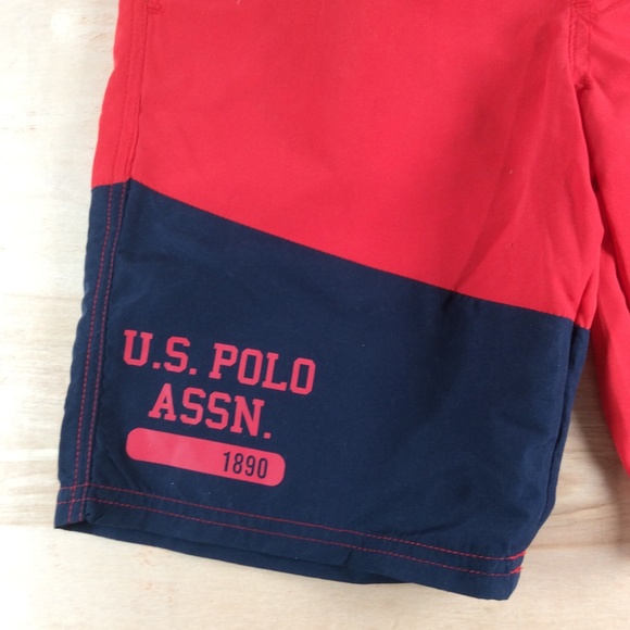 U.S. Polo Assn. Boys Swim Shorts Swim Trunks Size XL 14-16 Red Blue NWT - Picture 3 of 12